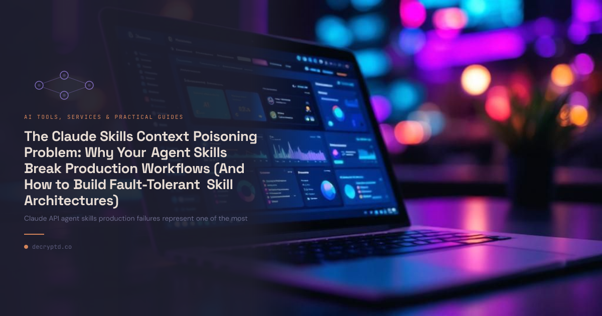 Claude API agent skills production failures illustrated with abstract minimalist tech design showing broken connections and system architecture