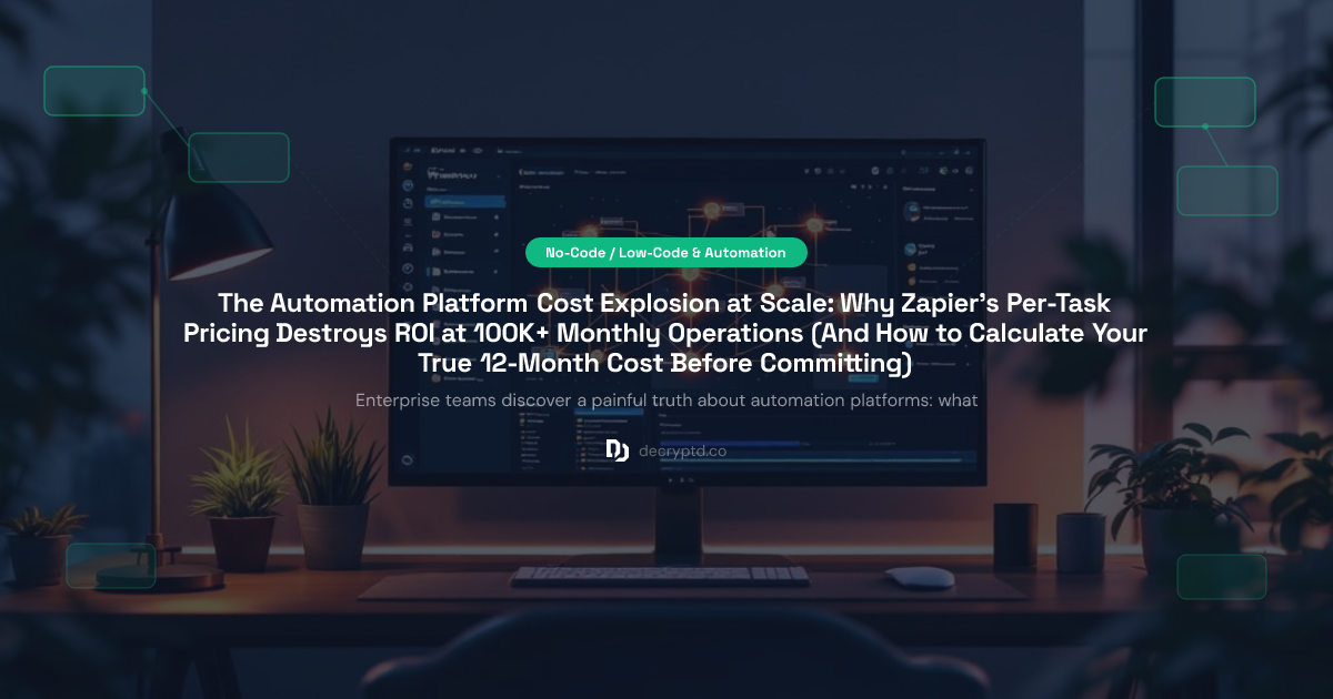 Automation platform cost comparison at scale abstract tech illustration showing expense growth and ROI impact analysis